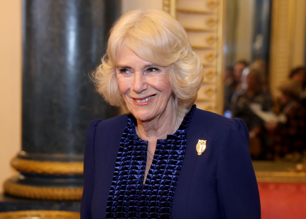 \u200bQueen Camilla at the reception for the winners of the 500 Words competition