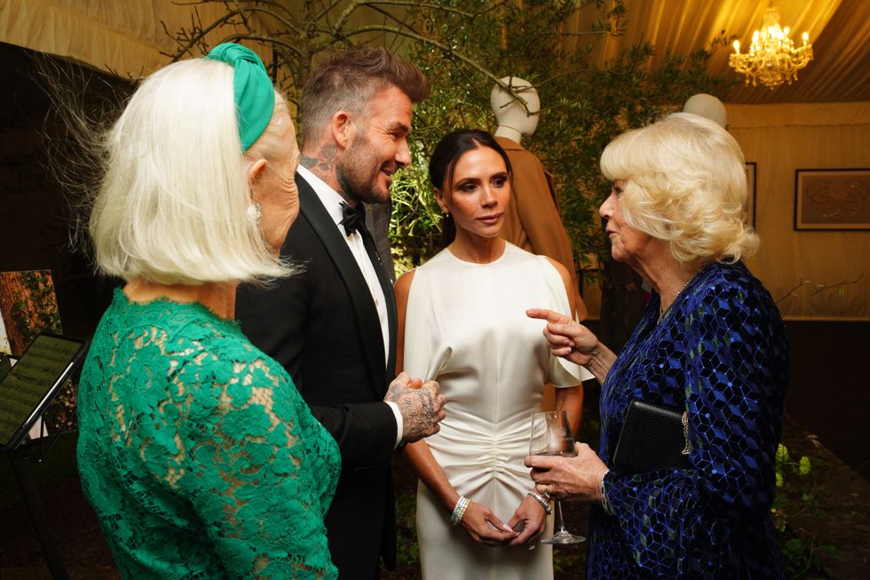 \u200bQueen Camilla, David Beckham and Victoria Beckham