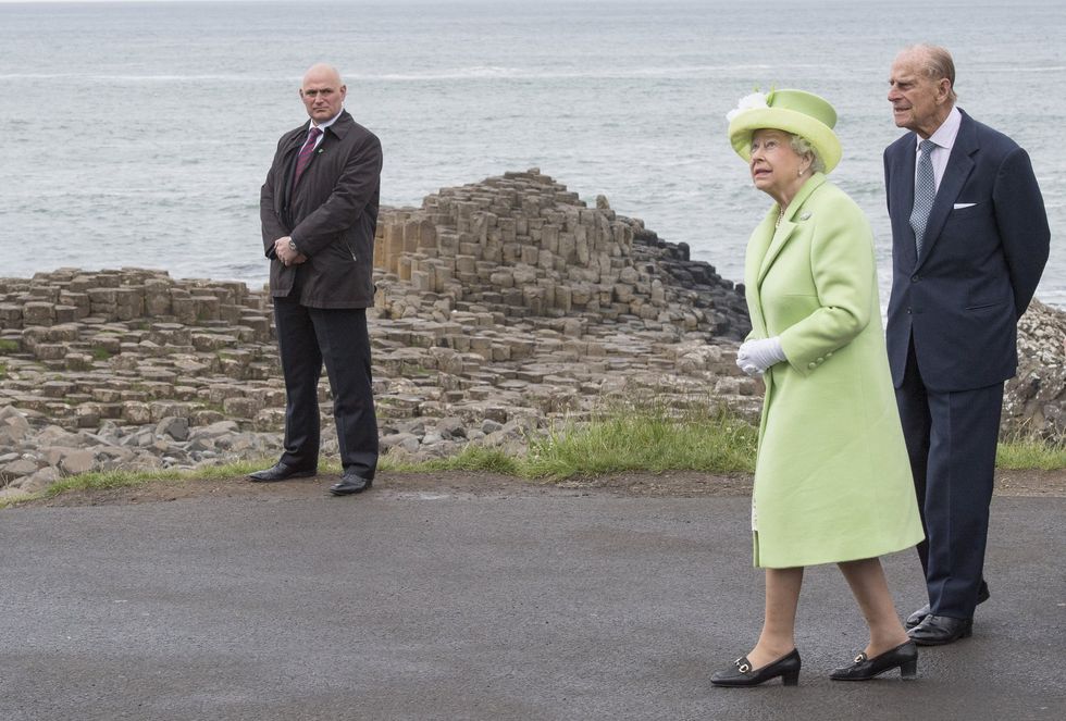 \u200bQueen Elizabeth II visited Giants Causeway in Northern Ireland with Prince Philip in 2016