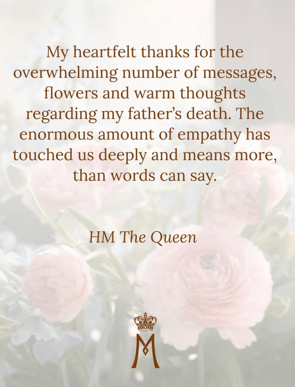 \u200bQueen Mary of Denmark statement