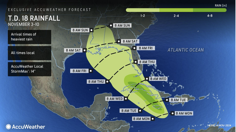 \u200bRainfall in US as Hurricane Rafael looms