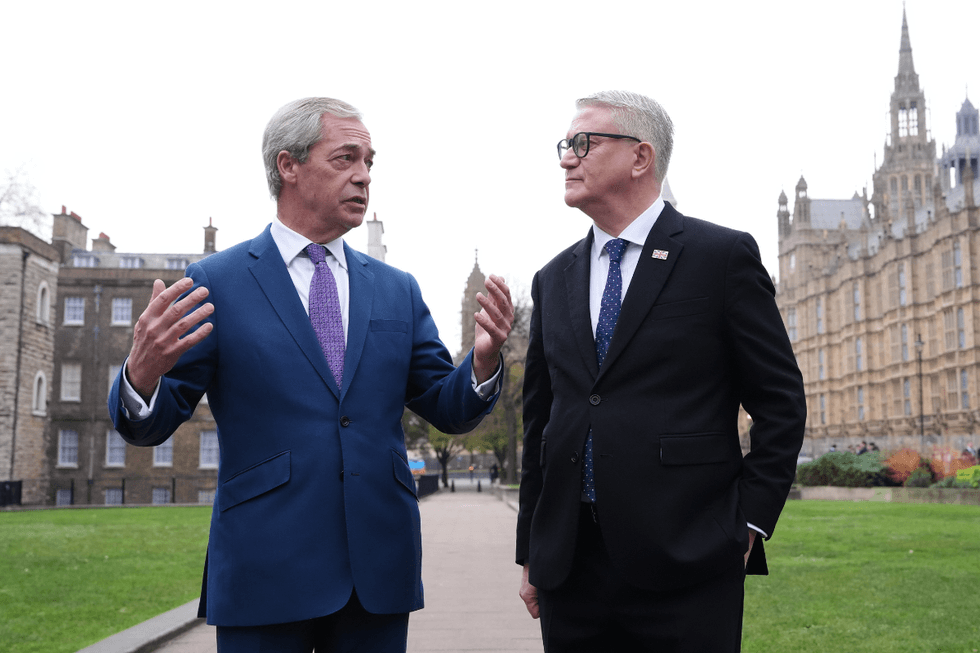 u200bReform UK leader Nigel Farage with new party MP Andrew Rosindell