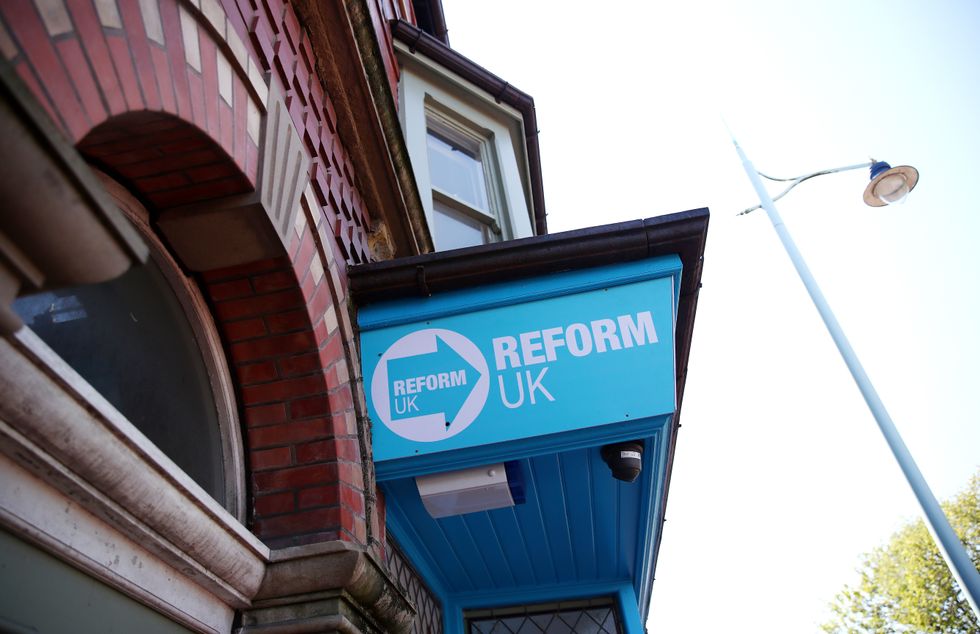 \u200bReform UK signage in St. Annes, Lancashire,