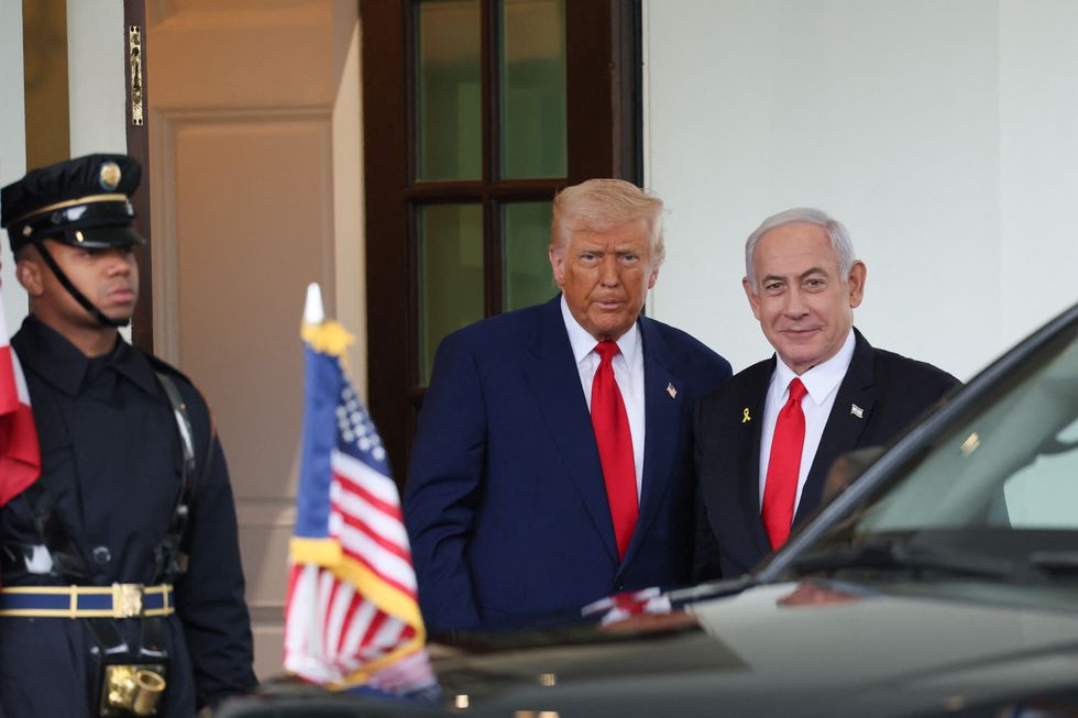 \u200bresident Donald Trump welcomes Israeli Prime Minister Benjamin Netanyahu