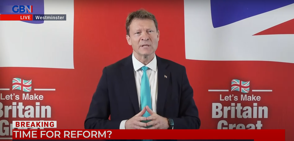 \u200bRichard Tice set out Reform UK's 2024 election strategy during a press conference in Westminster