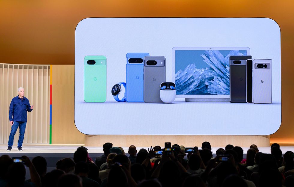 \u200bRick Osterloh, pictured on-stage during Made By Google event