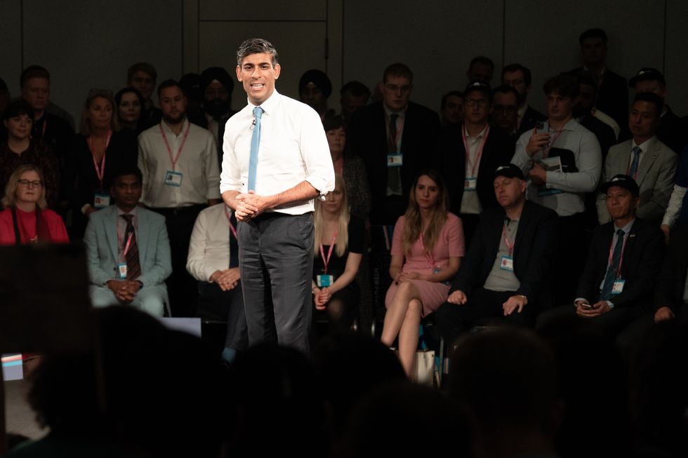 \u200bRishi speaking at the Tory party conference in Manchester