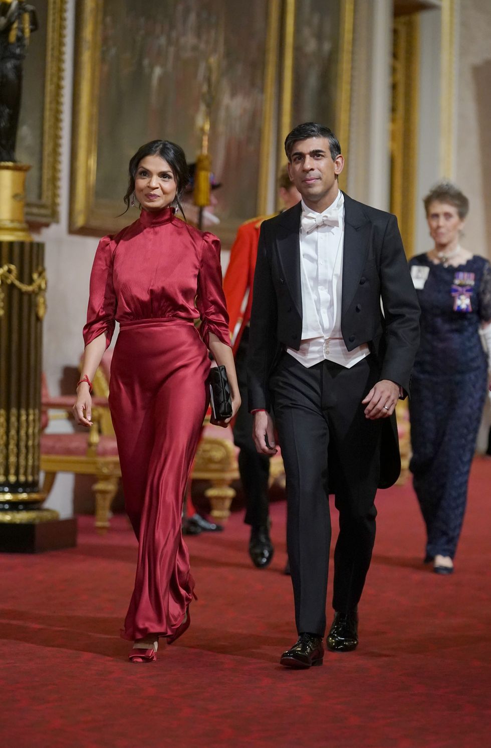 \u200bRishi Sunak and his wife Akshata Murty at the State Banquet