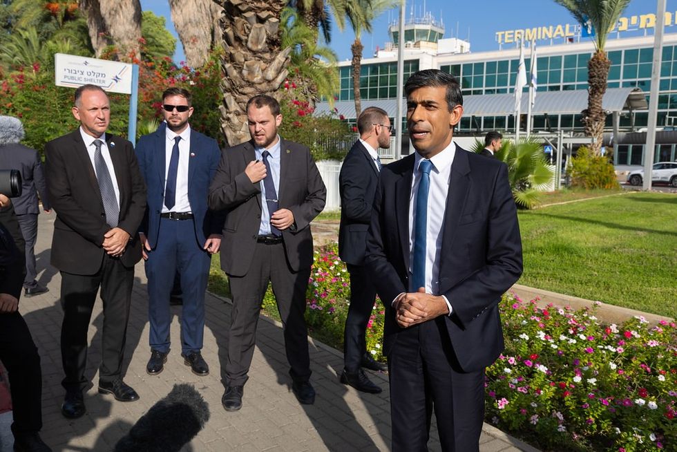 \u200bRishi Sunak has landed in Tel Aviv, Israel