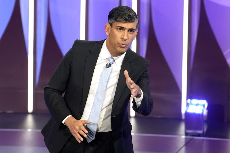 \u200bRishi Sunak speaking to the BBC Question Time audience