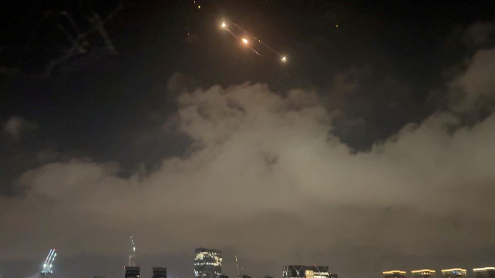 \u200bRockets light up the sky in Tel Aviv, Israel