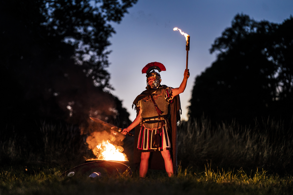 \u200bRoman soldier reenactor at Hadrian's Wall
