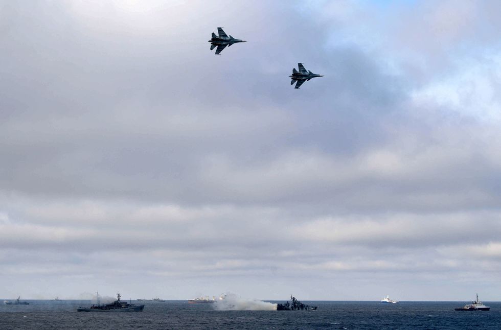 \u200bRussian Navy's ships and jet fighters