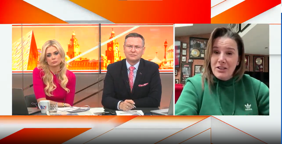 \u200bSam Bailey on GB News chatting to Ellie Costello and Stephen Dixon