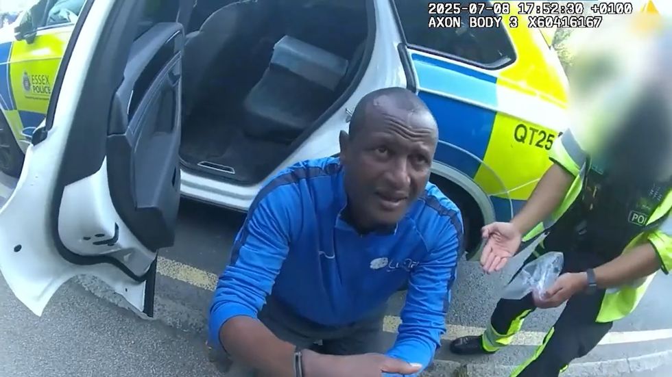 \u200bScreengrab taken from body-worn video dated 08/07/25 issued by the Crown Prosecution Service (CPS) showing the arrest of Hadush Gerberslasie Kebatu