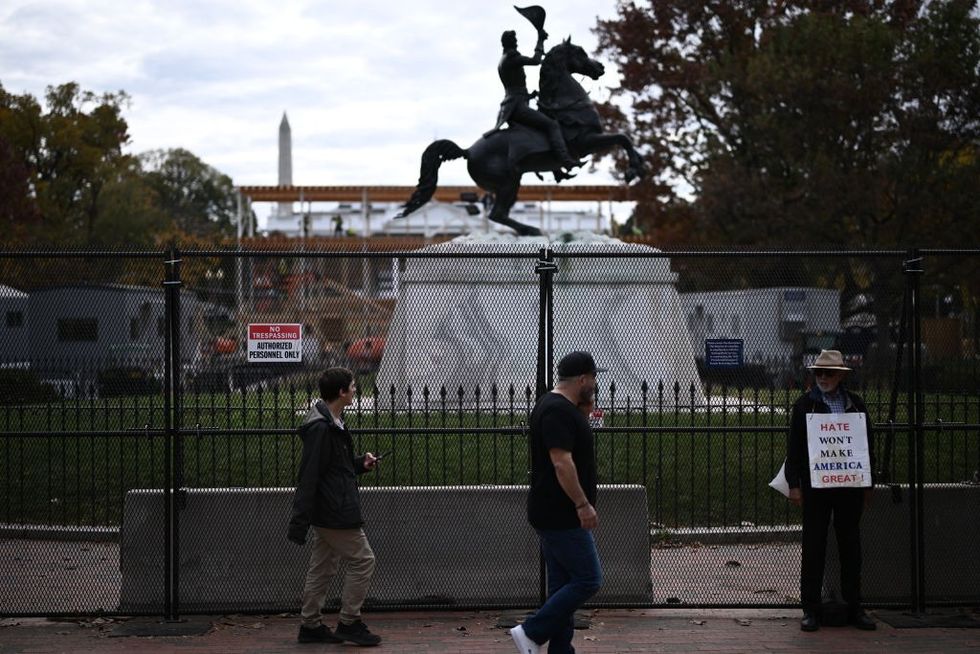 \u200bSecurity fences have been erected outside the White House
