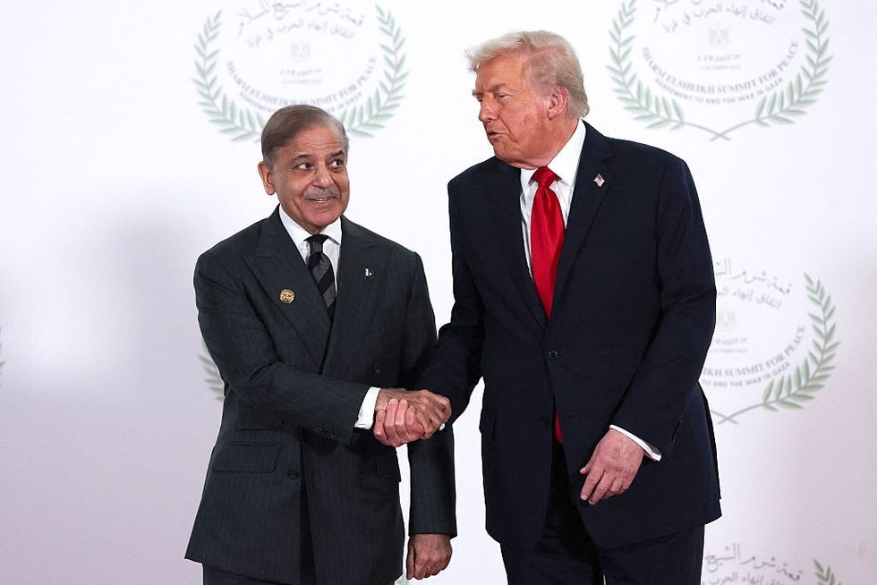 \u200bShehbaz Sharif with President Trump in October