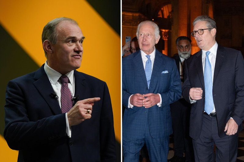 \u200bSir Ed Davey, King Charles and Keir Starmer