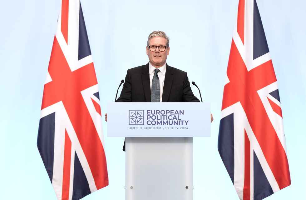 \u200bSir Keir holding a press conference at Blenheim Palace