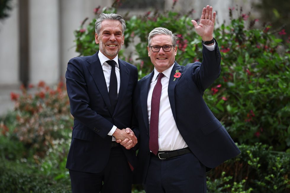 \u200bSir Keir Starmer greets Dutch Prime Minister Dick Schoof