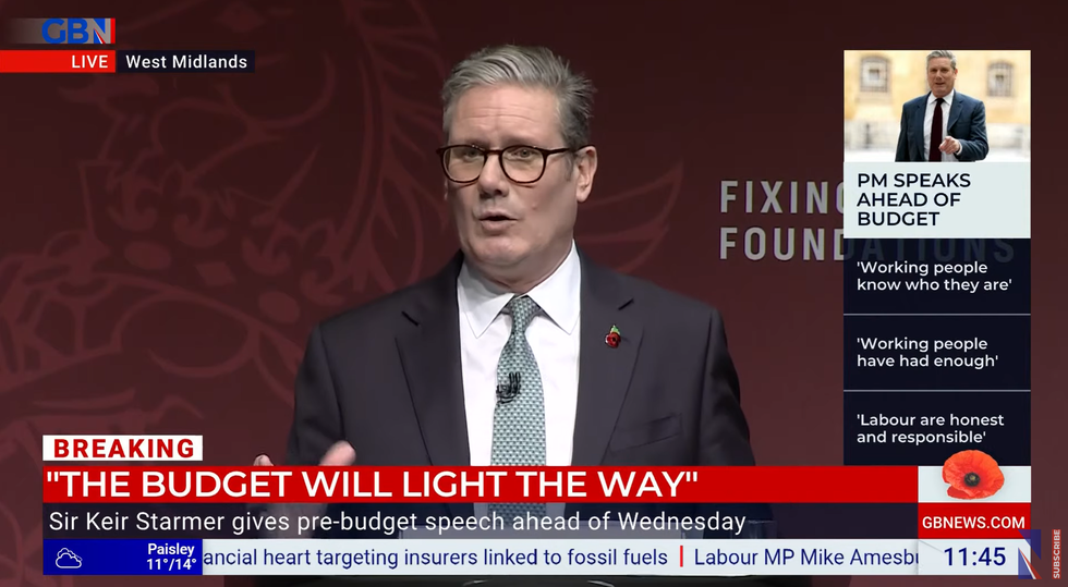 \u200bSir Keir Starmer speaking in Birmingham earlier