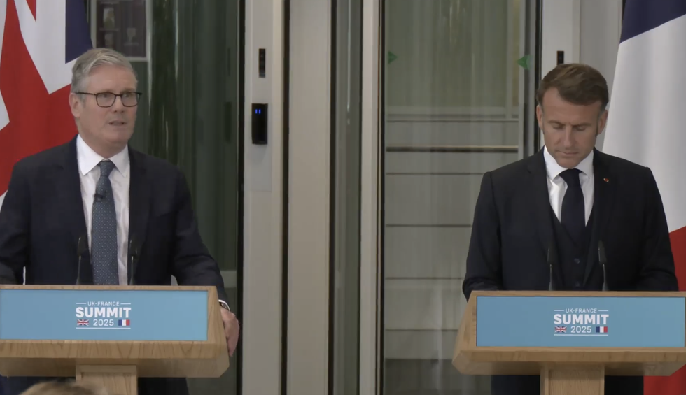 \u200bSir Keir Starmer speaking with the French President
