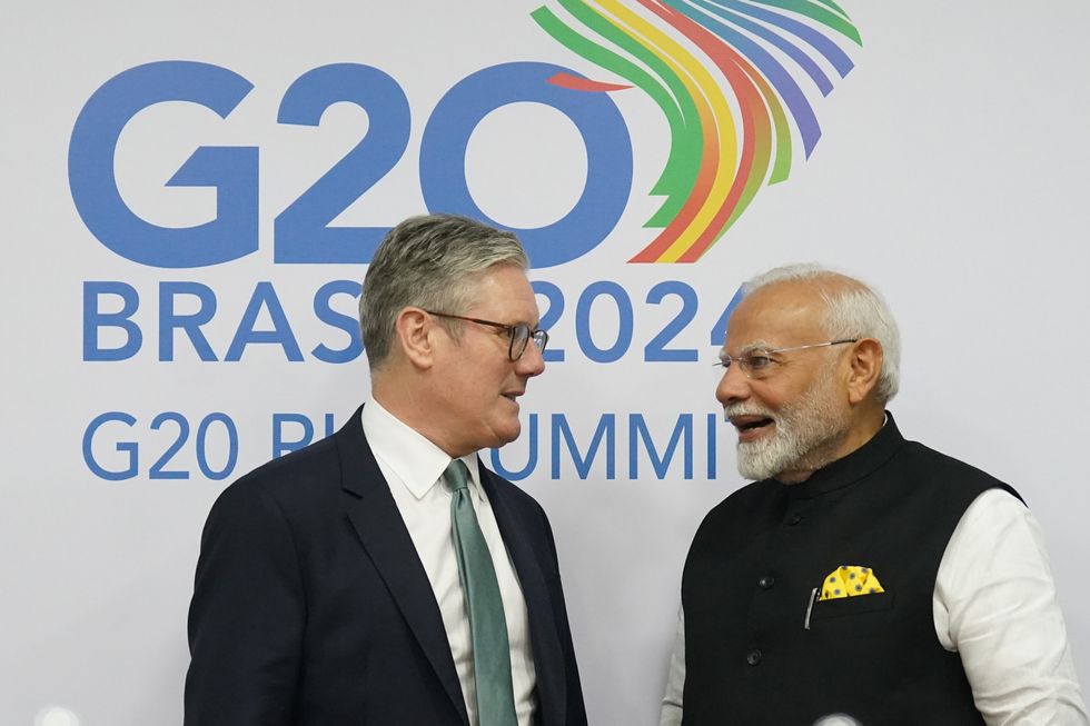 \u200bSir Keir Starmer with Indian Prime Minister Narendra Modi