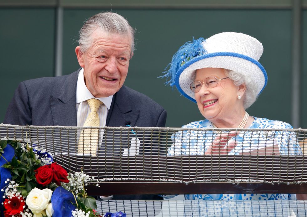 \u200bSir Michael Oswald (National Hunt Racing Adviser to Queen Elizabeth II) and Queen Elizabeth II
