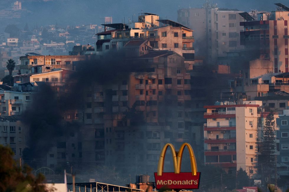 \u200bSmoke billows over southern Lebanon following an Israeli strike,