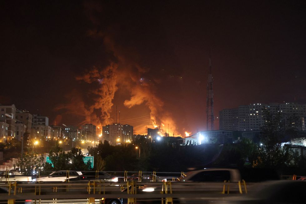 \u200bSmoke from an Israeli attack rises from Sharan Oil depot