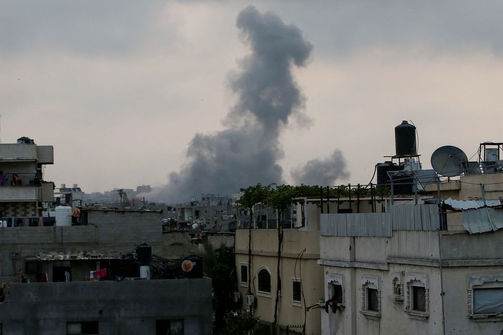 \u200bSmoke rises following Israeli strikes, in Jabalia, northern Gaza Strip