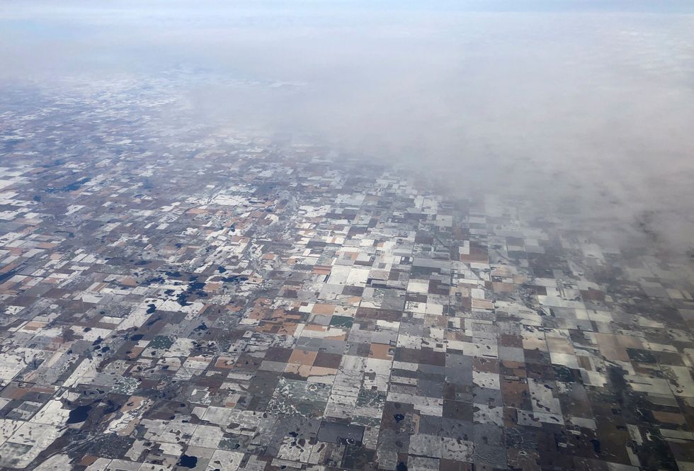 \u200bSnow-covered fields in South Dakota