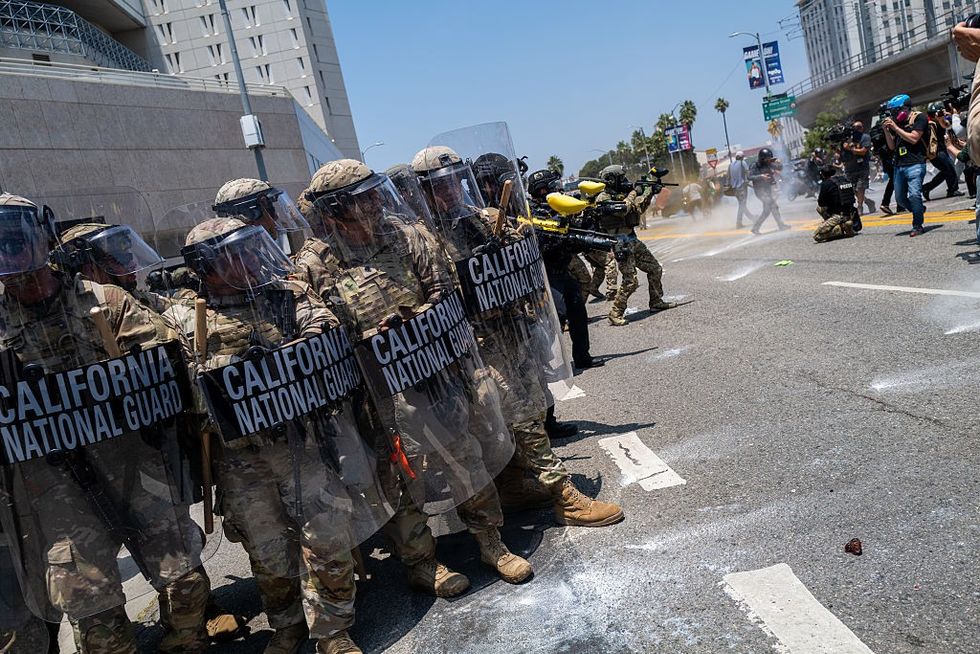 \u200bSome 700 Marines and 4,100 National Guard were deployed to LA