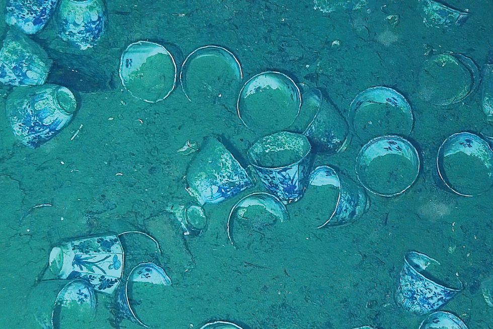 \u200bSome of the teacups found at the bottom of the sea