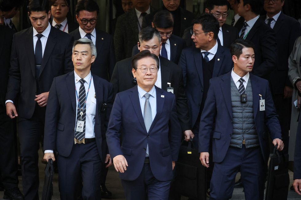 \u200bSouth Korea's main opposition Democratic Party Leader Lee Jae-myung leaves the court
