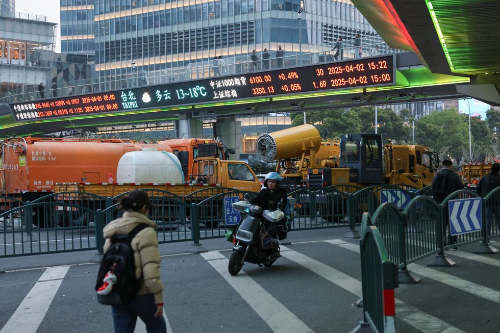 \u200bStock indexes at the Lujiazui financial district in Shanghai, China