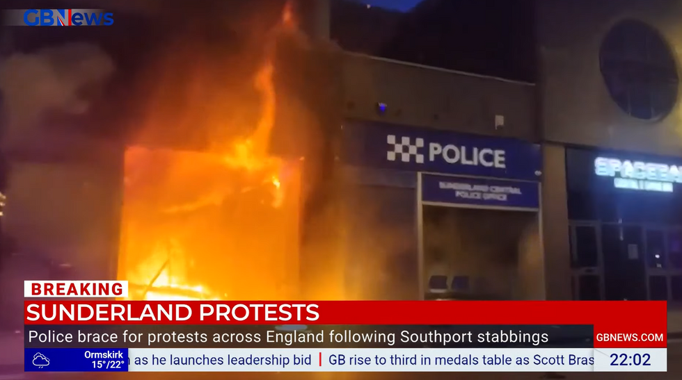 \u200bSunderland Central Police Station is on fire