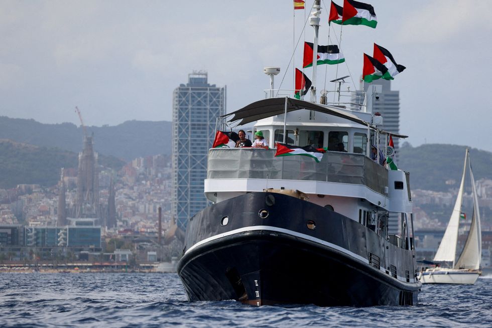 \u200bSwedish activist Greta Thunberg departs with other activists on the Global Sumud Flotilla,