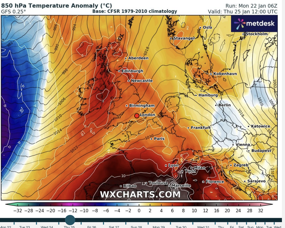 \u200bTemperature anomaly map