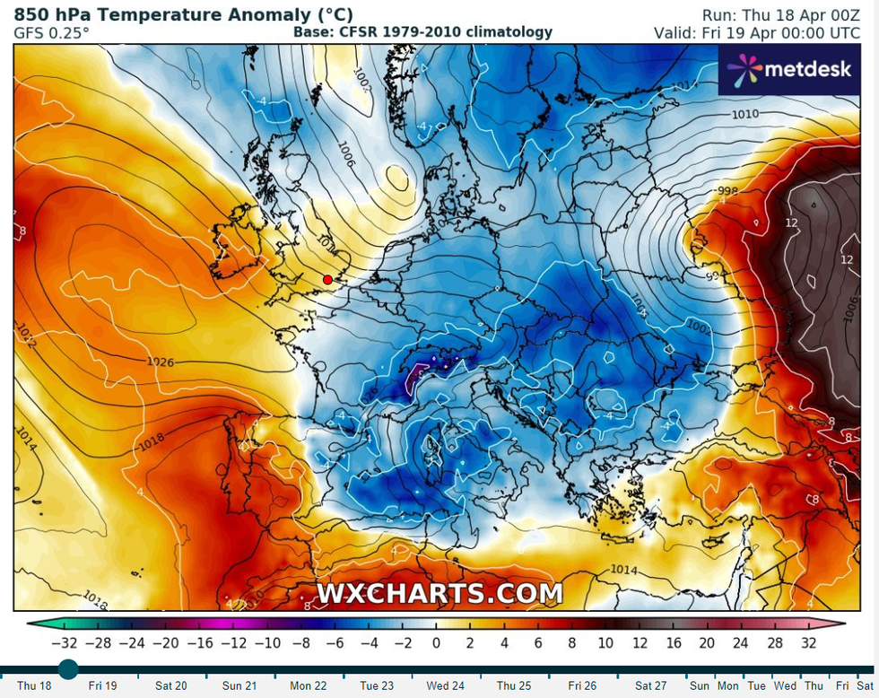 \u200bTemperature anomaly map