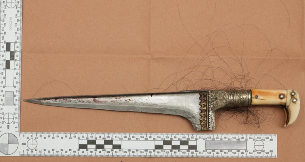 \u200bThe 21cm blade which Digwa used to kill Mr Nowak