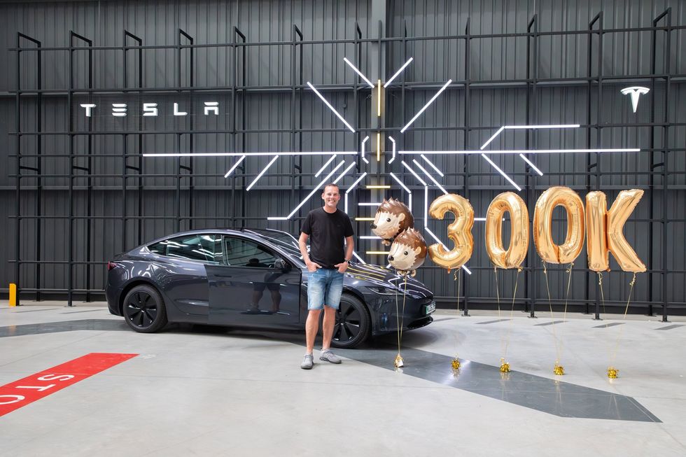 \u200bThe 300,000th Tesla was sold at the brand's new Manchester Trafford Delivery Hub