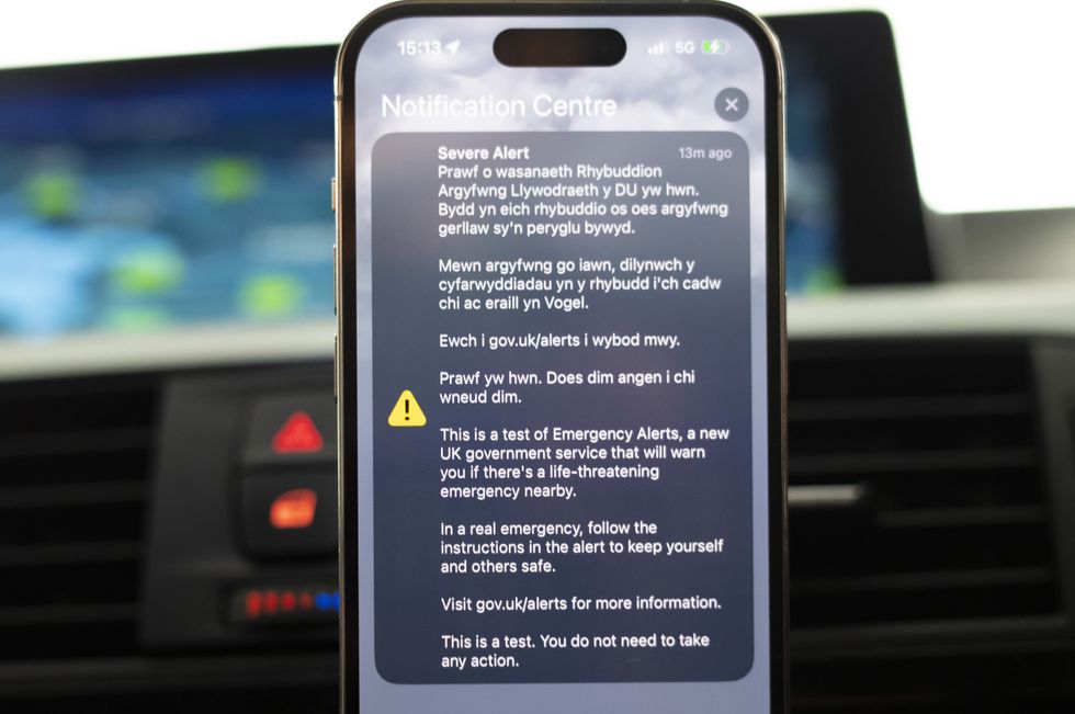 \u200bThe alert is also issued in Welsh