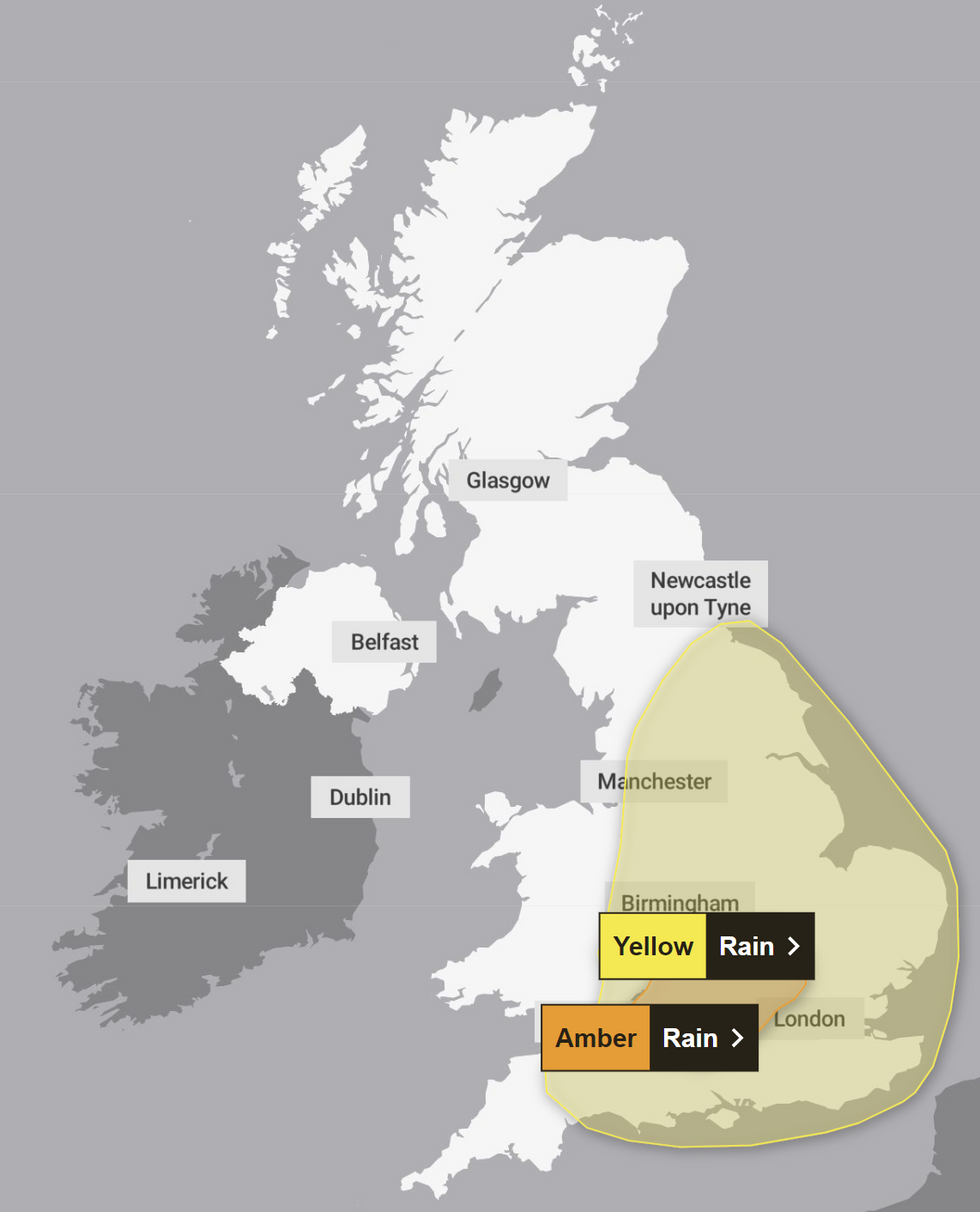 \u200bThe amber weather alert is in place