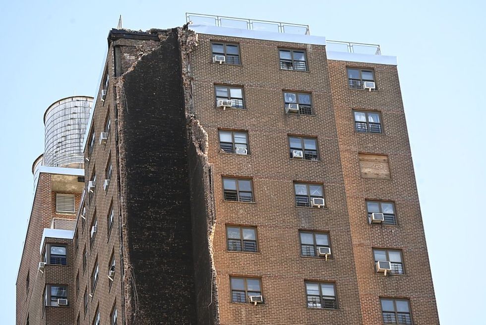 \u200bThe apartment building in the Bronx partially collapsed