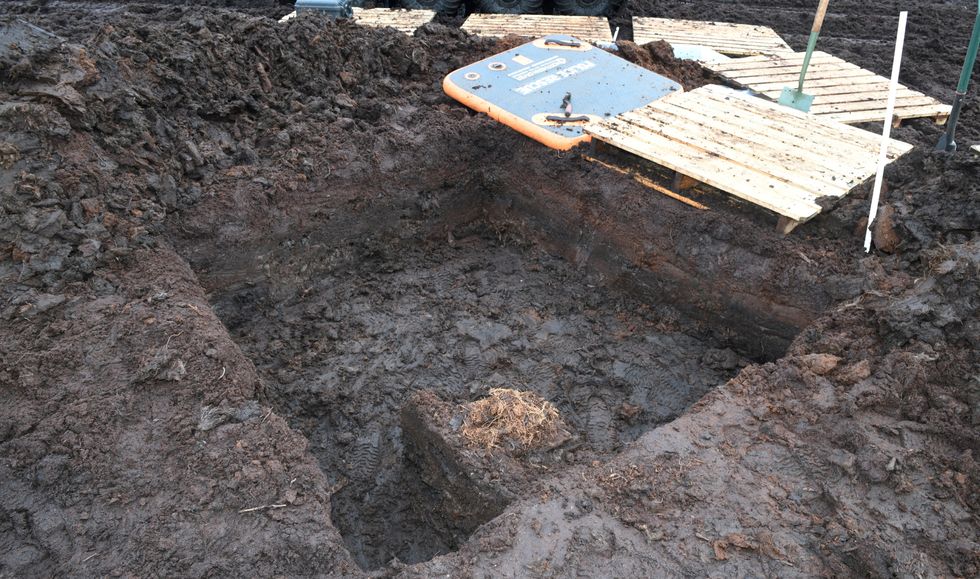 \u200bThe archaeological site at a peat bog in Bellaghy, Northern Ireland