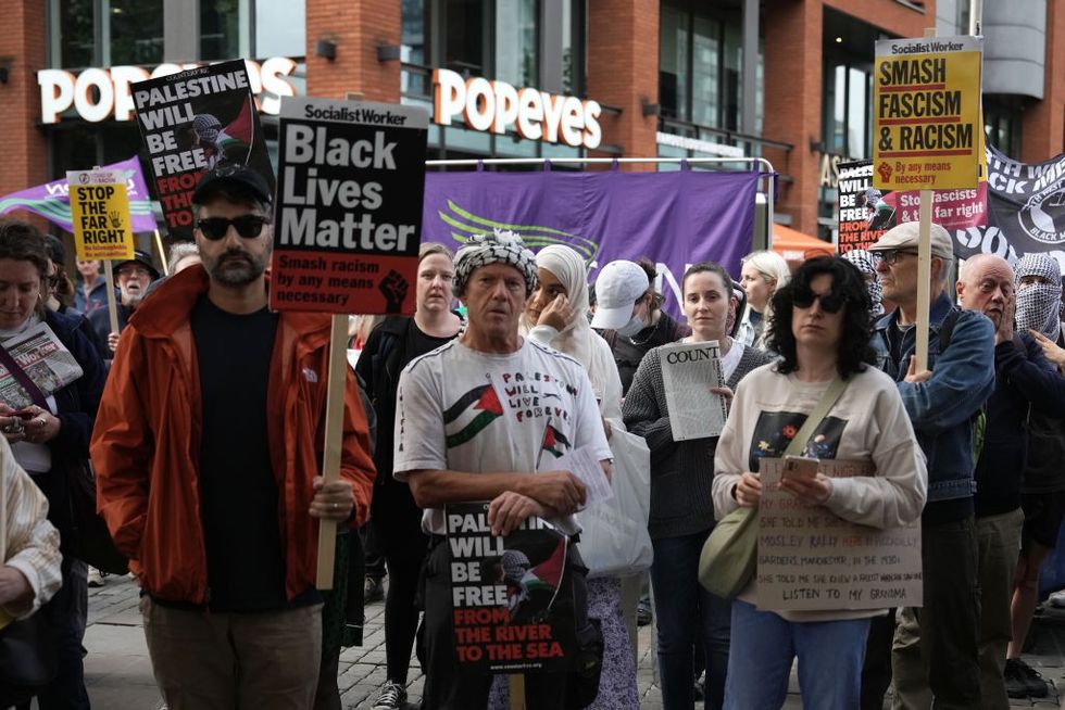 \u200bThe counter protest in Manchester city centre