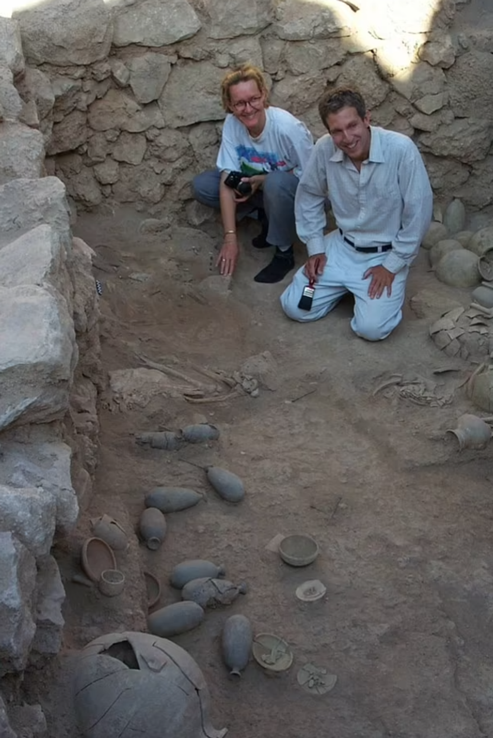 \u200bThe cylinders were uncovered during excavations of a tomb at Tell Umm-el Marra