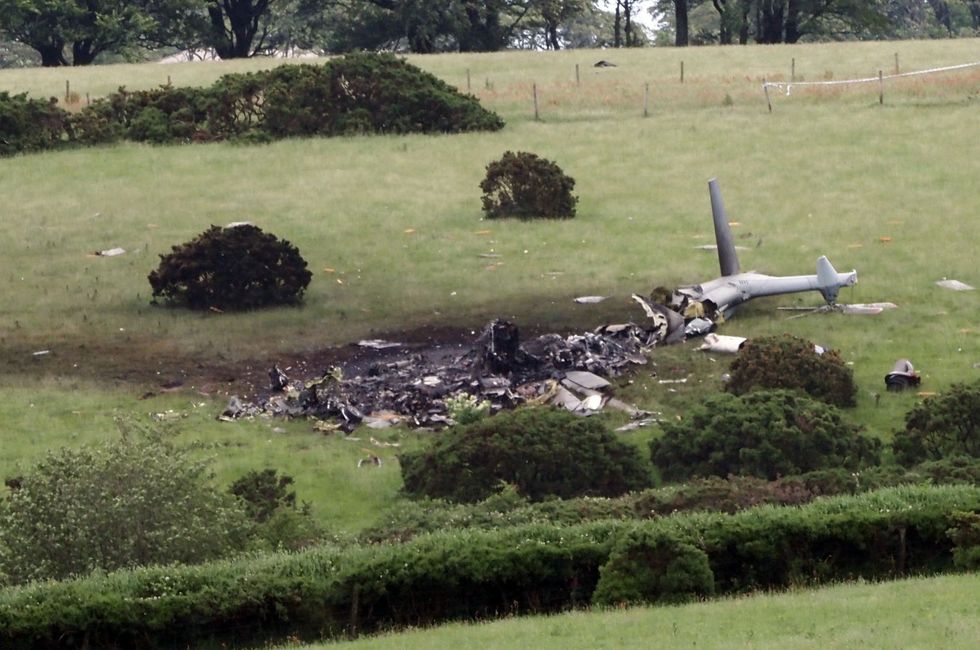 u200bThe debris from the crash site in Sourton Down