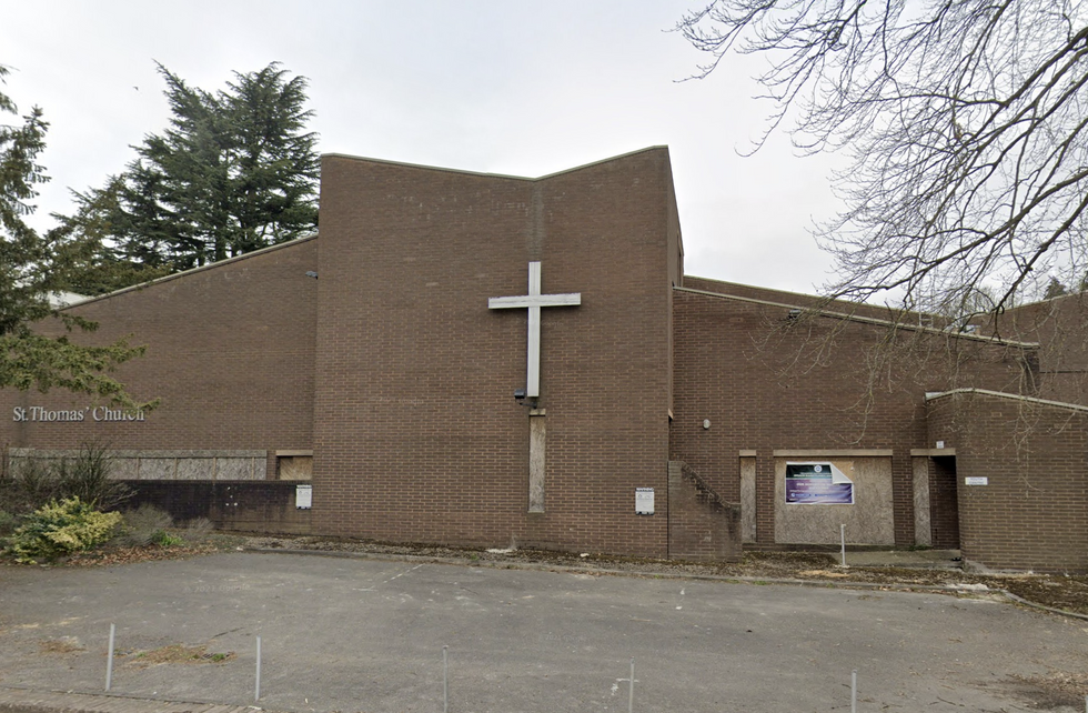 \u200bThe derelict St Thomas' United Reformed Church in Watford, Hertfordshire